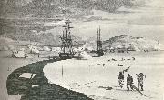 parrys fartyg tar sig fram genom isen under hans tredje forsok attfinna nordvastpassagen 1824, william r clark